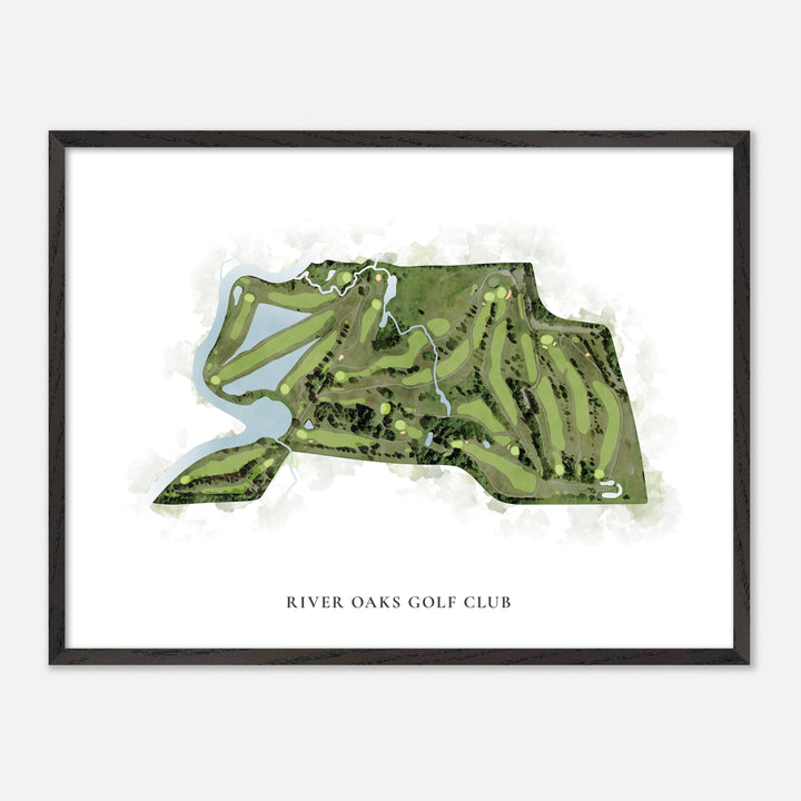 Print of River Oaks Golf Club Classic Map
