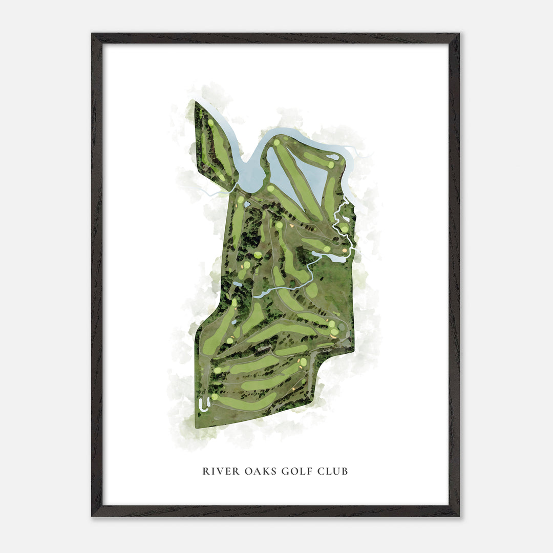 Print of River Oaks Golf Club Classic Map