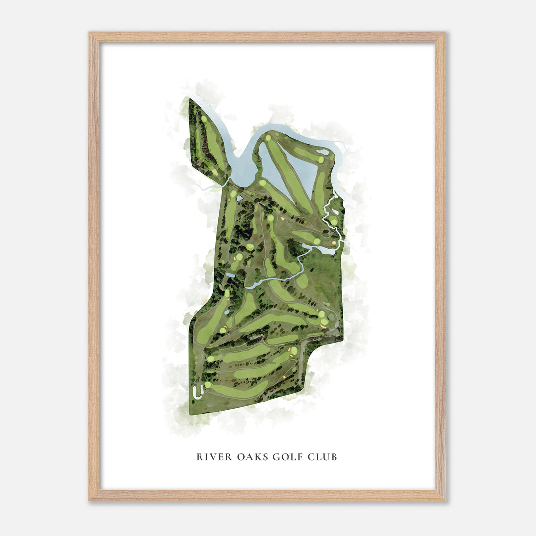 Print of River Oaks Golf Club Classic Map