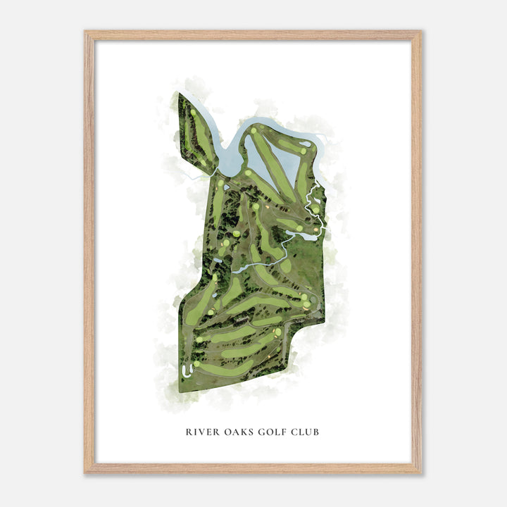 Print of River Oaks Golf Club Classic Map