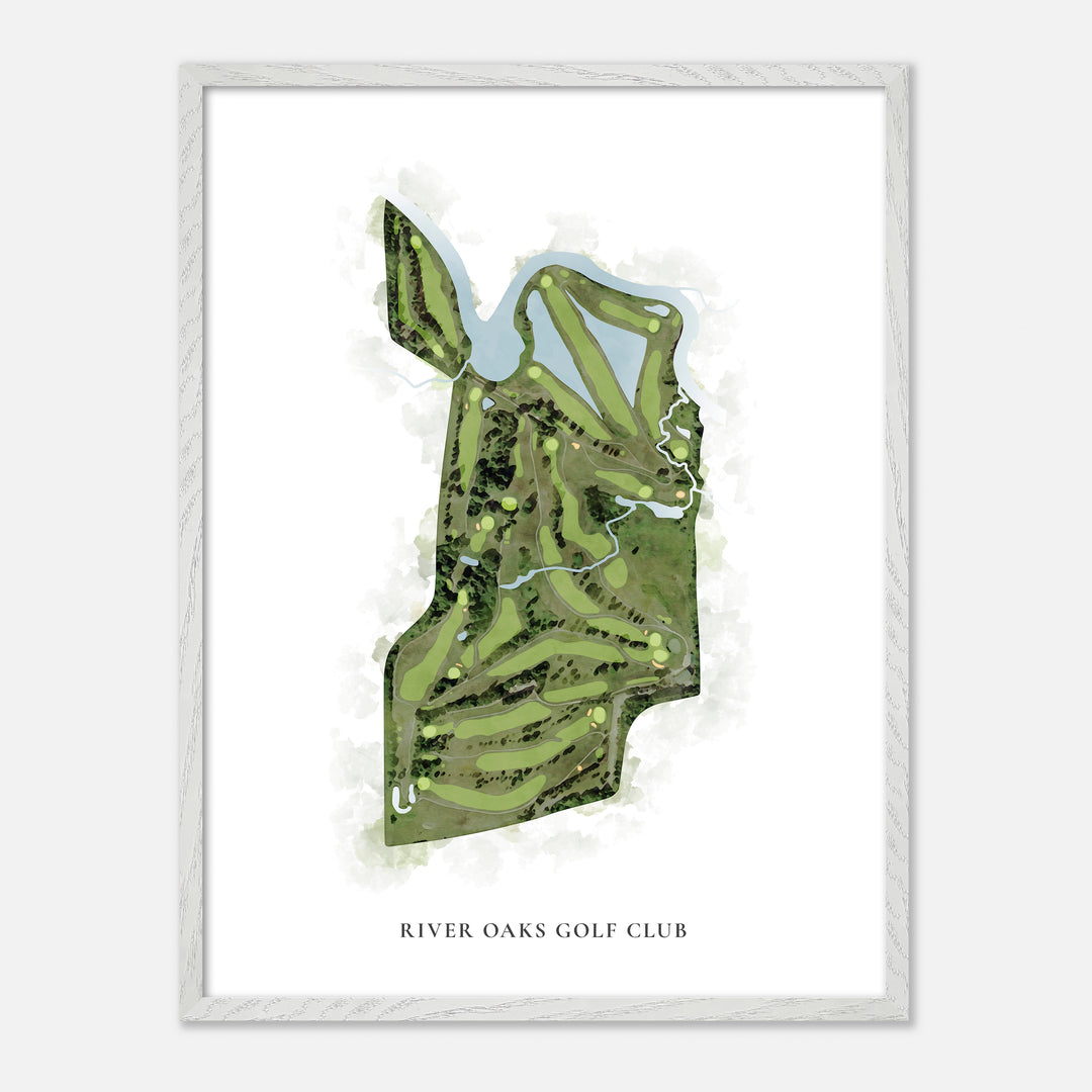 Print of River Oaks Golf Club Classic Map