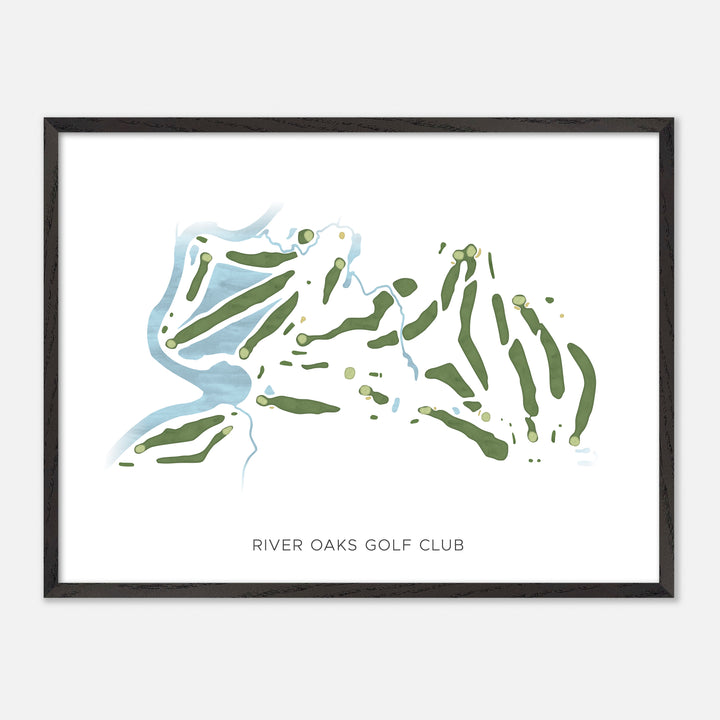 Print of River Oaks Golf Club Modern Map