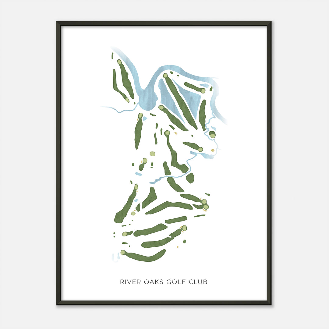 Print of River Oaks Golf Club Modern Map