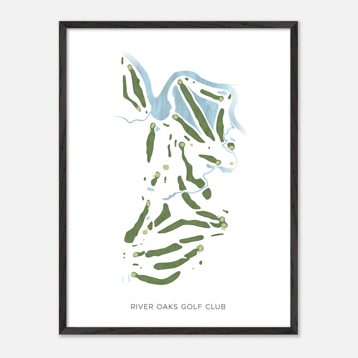 Print of River Oaks Golf Club Modern Map