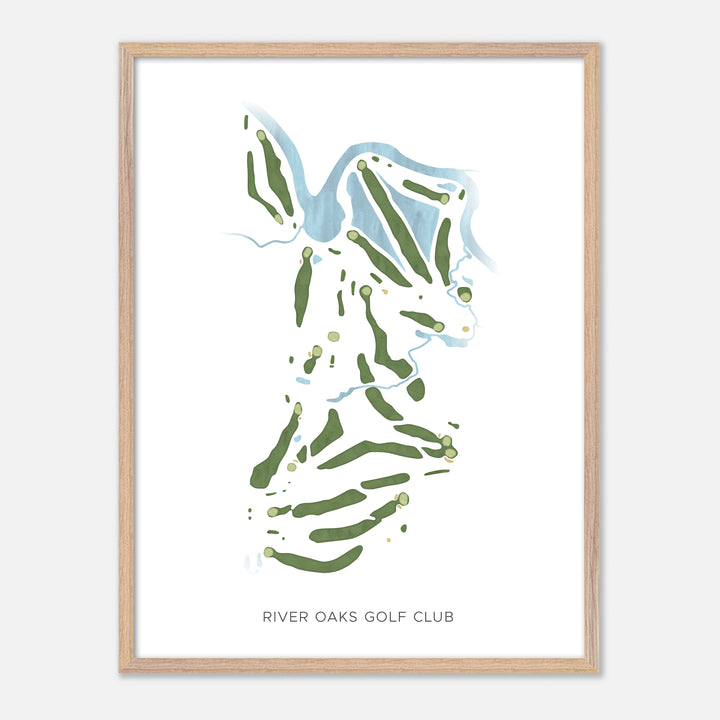 Print of River Oaks Golf Club Modern Map
