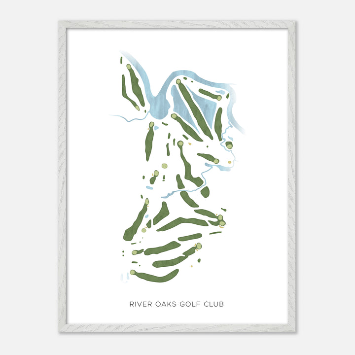 Print of River Oaks Golf Club Modern Map