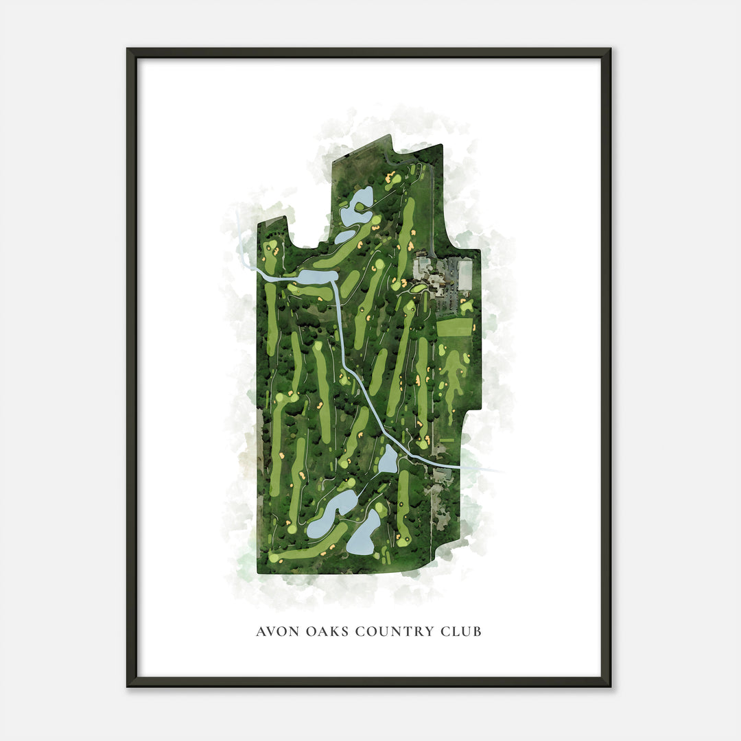Print of Avon Oaks Country Club Classic Map
