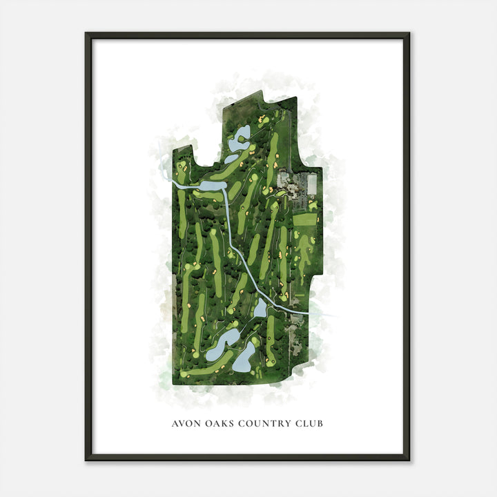 Print of Avon Oaks Country Club Classic Map