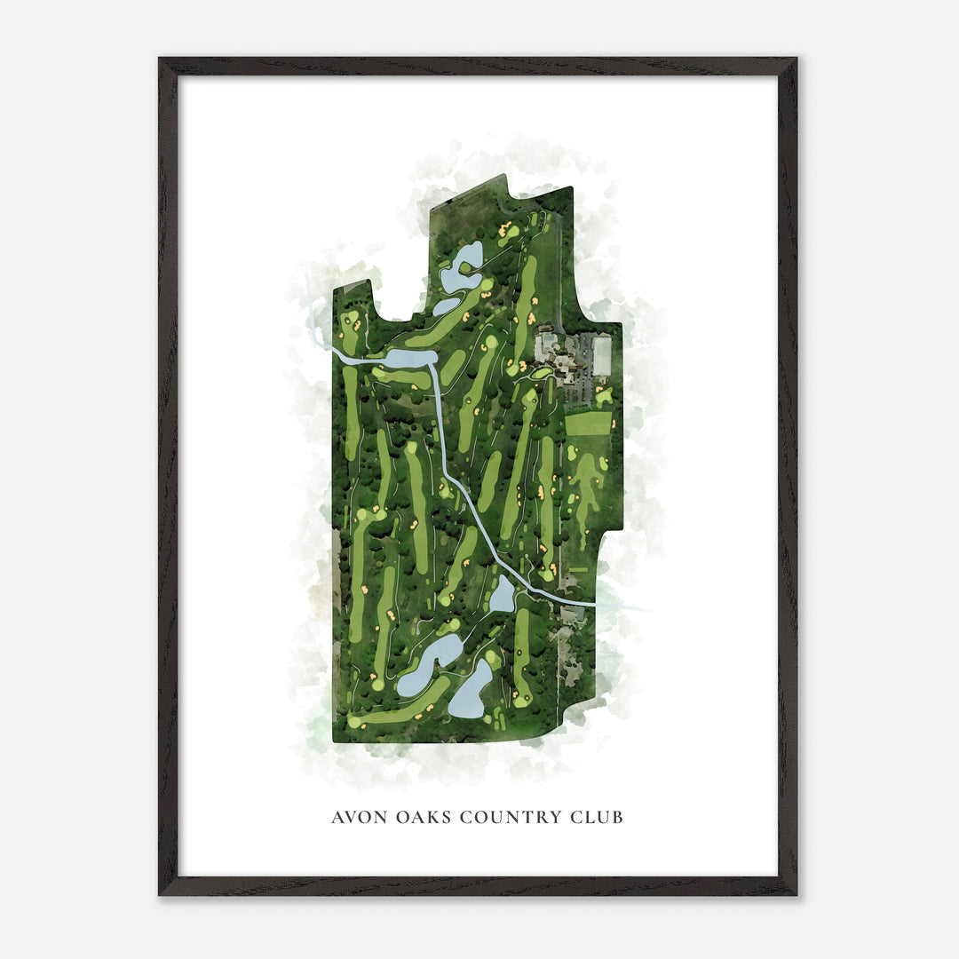 Print of Avon Oaks Country Club Classic Map