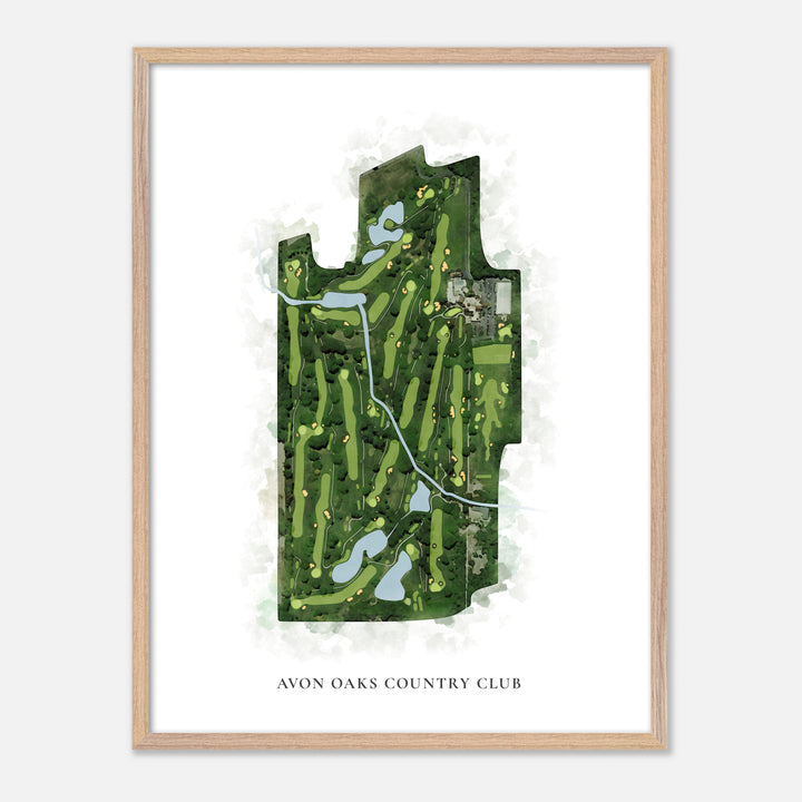 Print of Avon Oaks Country Club Classic Map