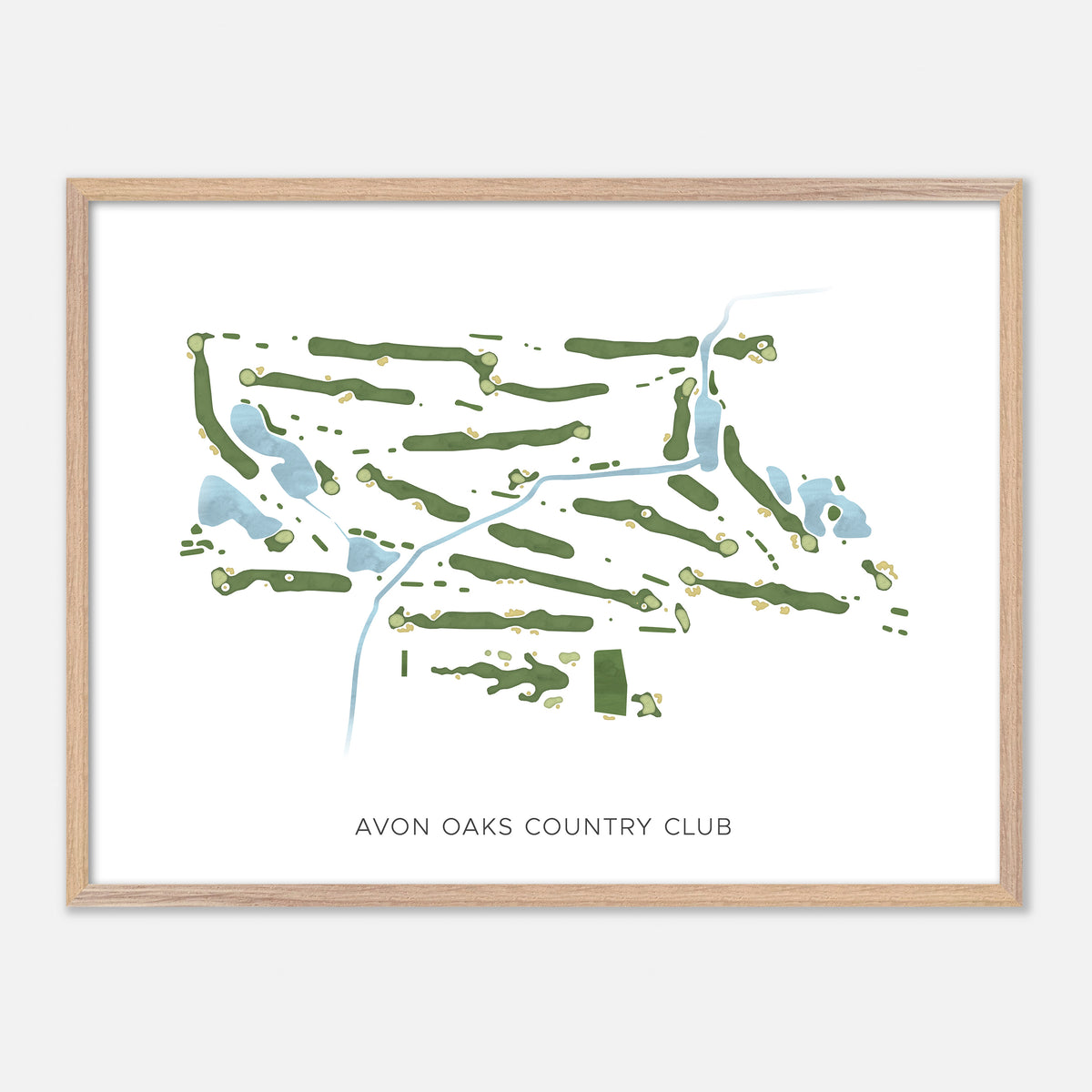 Print of Avon Oaks Country Club Modern Map