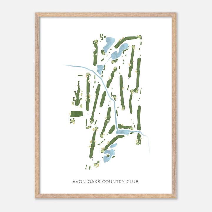Print of Avon Oaks Country Club Modern Map