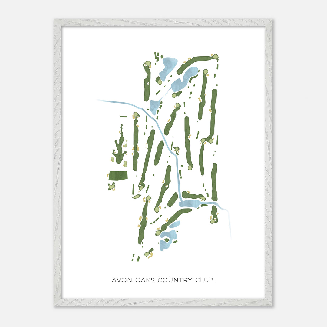 Print of Avon Oaks Country Club Modern Map