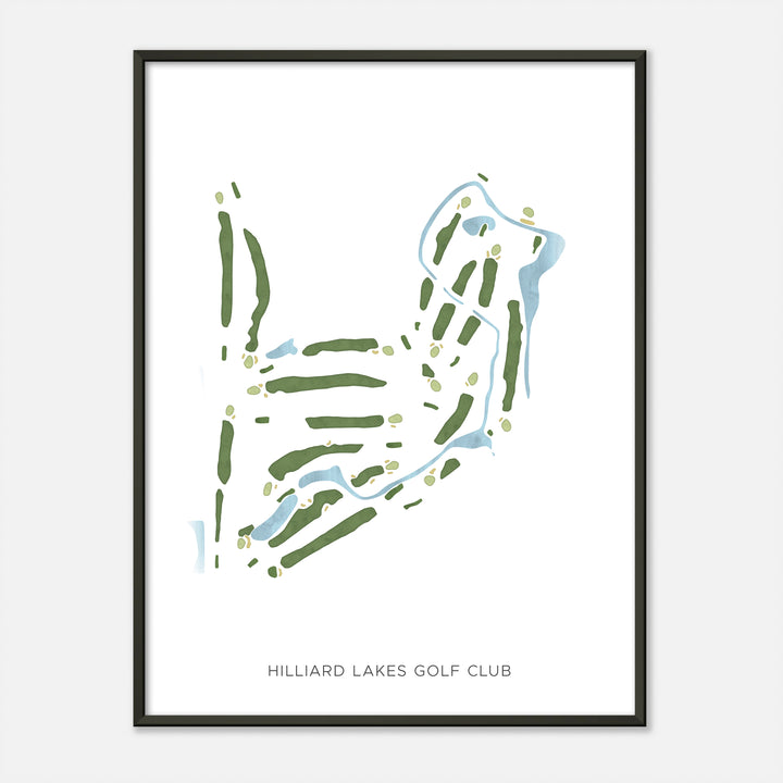 Print of Hilliard Lakes Golf Club Modern Map