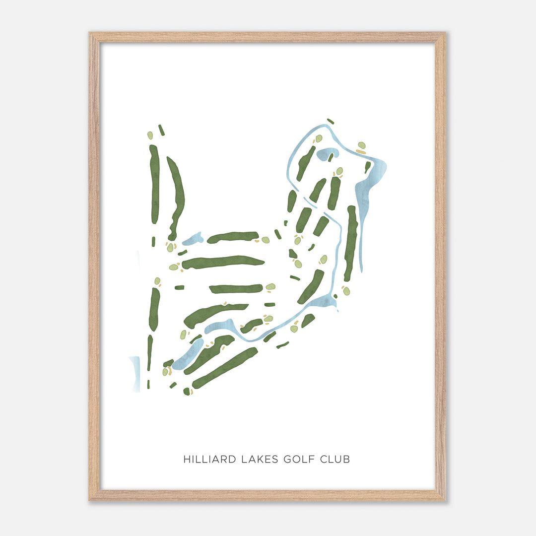 Print of Hilliard Lakes Golf Club Modern Map
