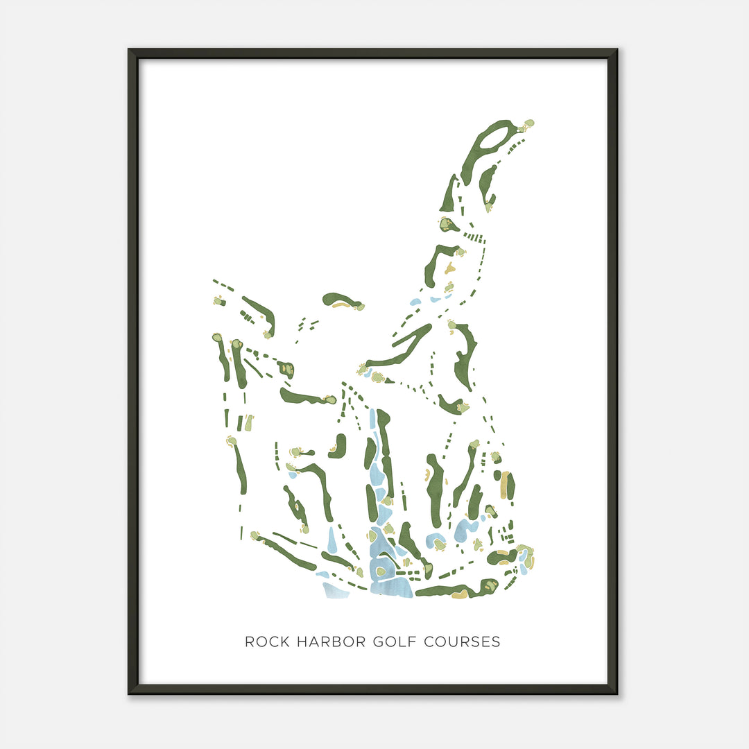 Print of Rock Harbor Golf Courses Modern Map