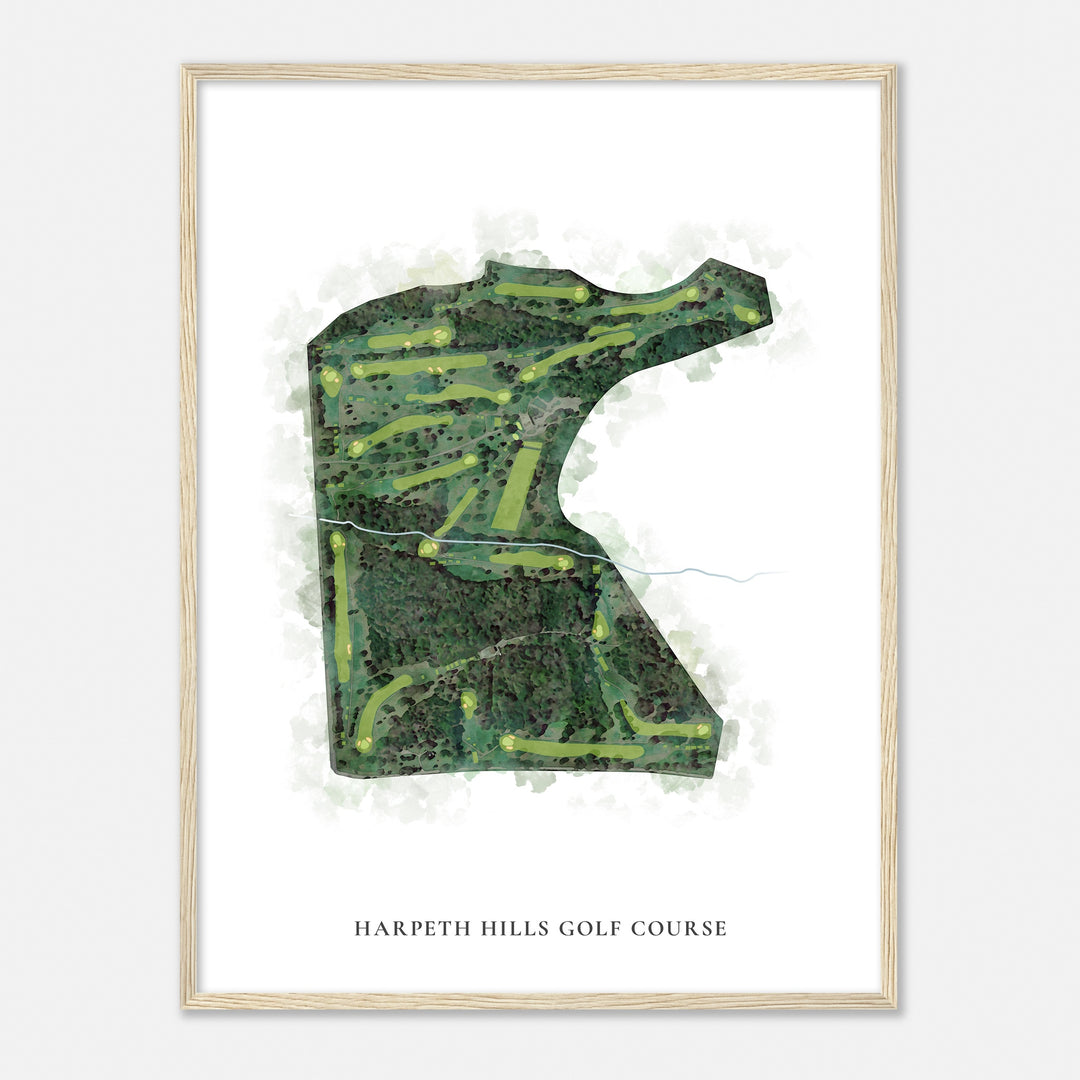Print of Harpeth Hills Golf Course Classic Map
