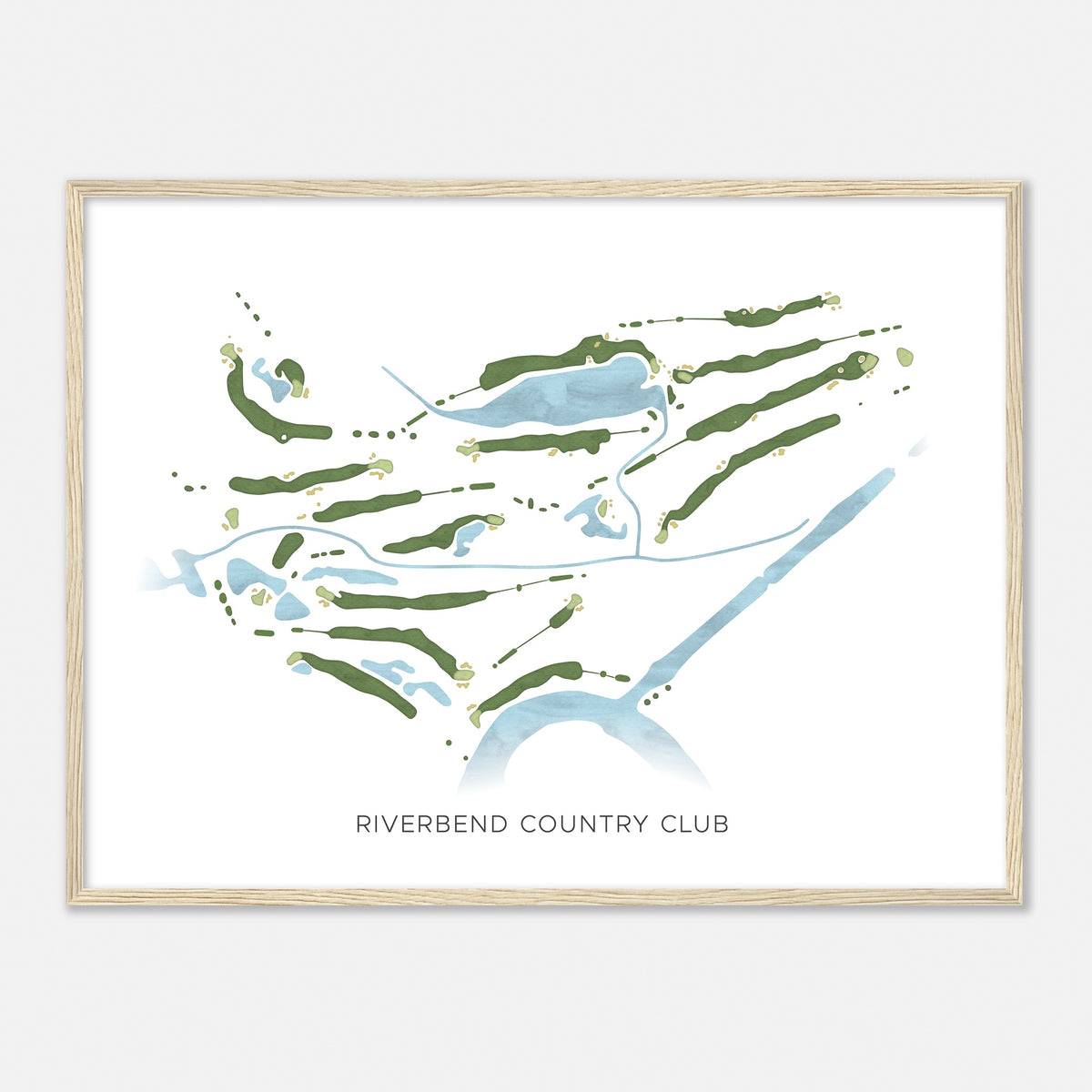 Print of Riverbend Country Club Modern Map