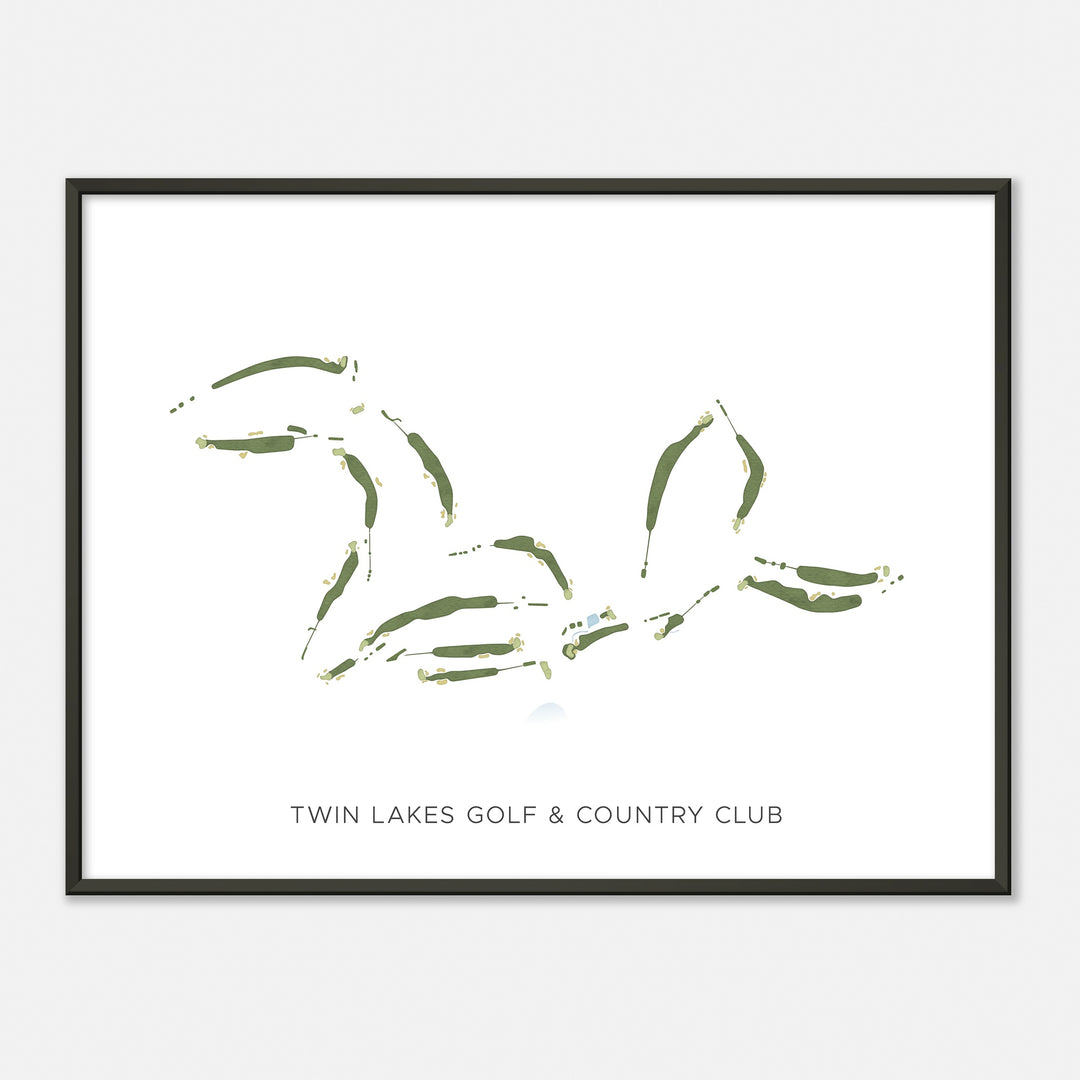 Print of Twin Lakes Golf & Country Club Modern Map