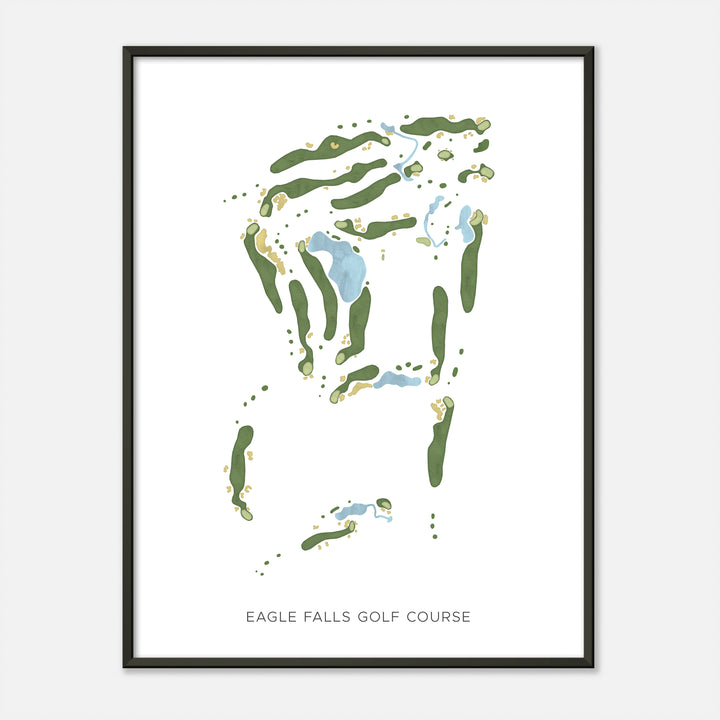 Print of Eagle Falls Golf Course Modern Map