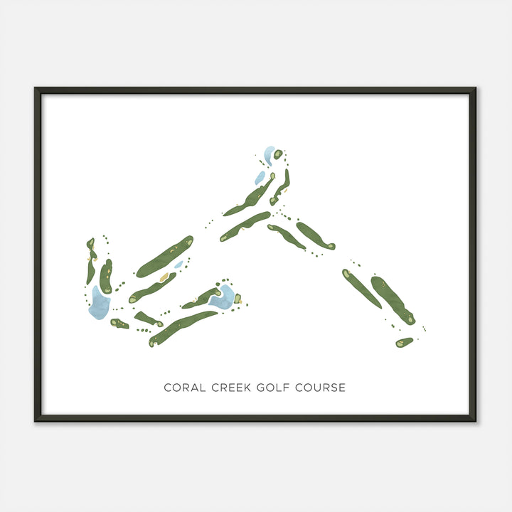 Print of Coral Creek Golf Course Modern Map