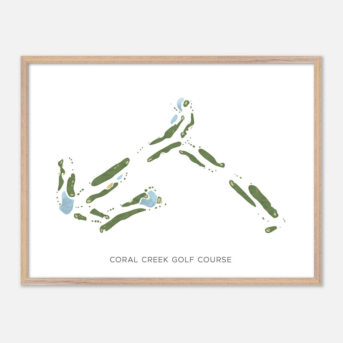 Print of Coral Creek Golf Course Modern Map