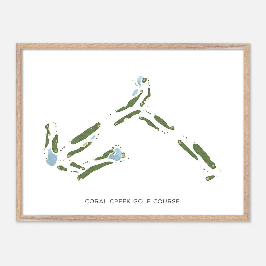 Print of Coral Creek Golf Course Modern Map