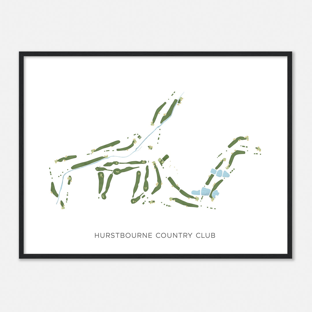 Print of Hurstbourne Country Club Modern Map