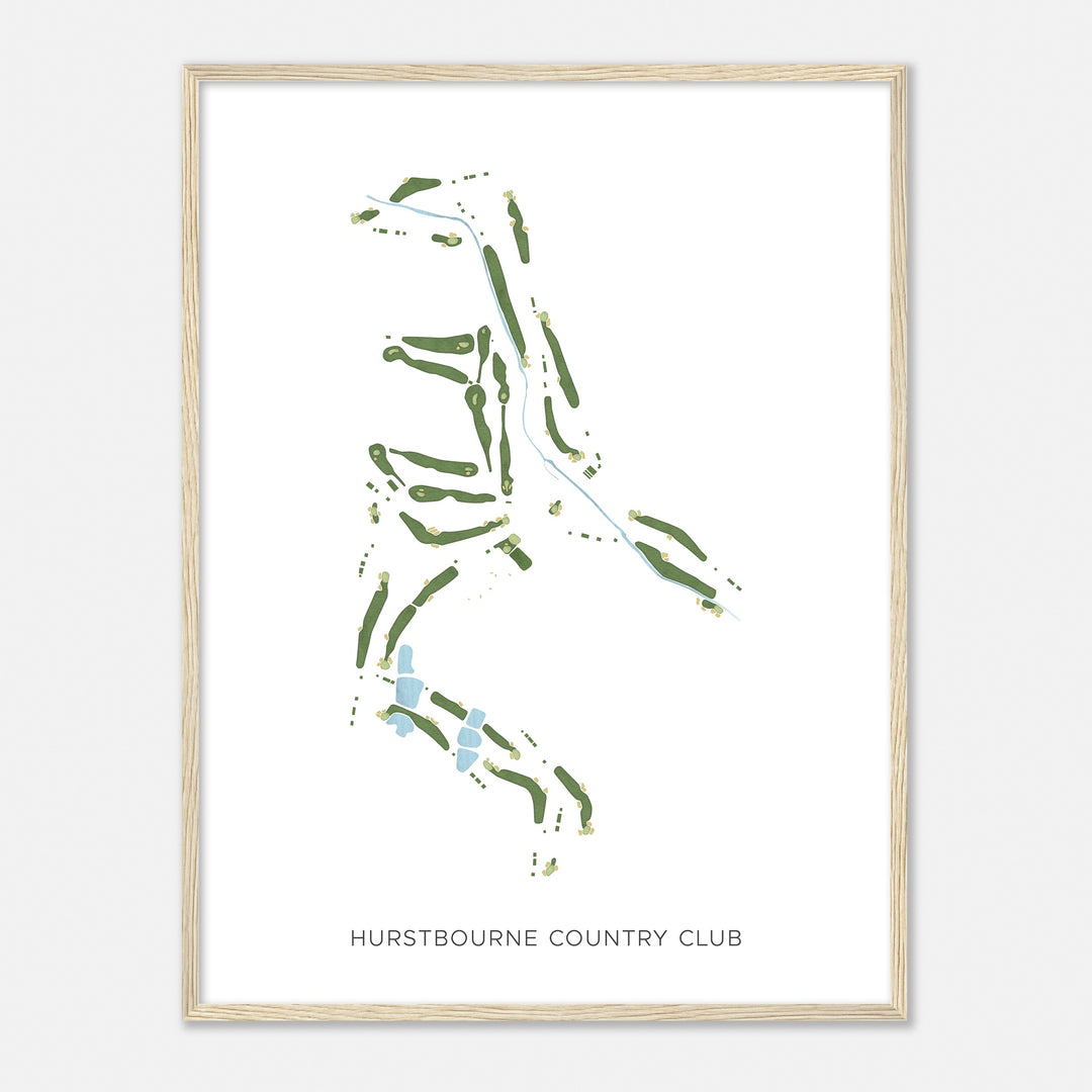 Print of Hurstbourne Country Club Modern Map