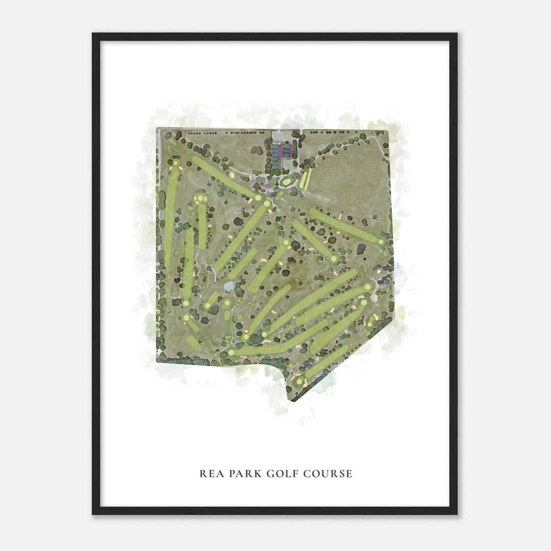 Print of Rea Park Golf Course Classic Map