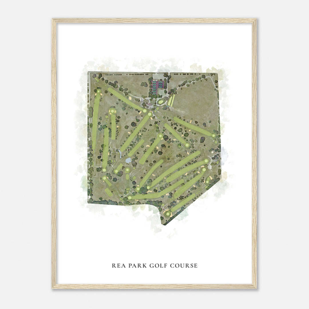 Print of Rea Park Golf Course Classic Map