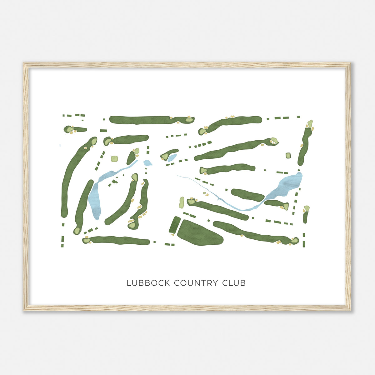Print of Lubbock Country Club Modern Map