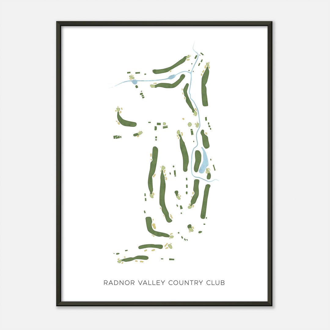 Print of Radnor Valley Country Club Modern Map