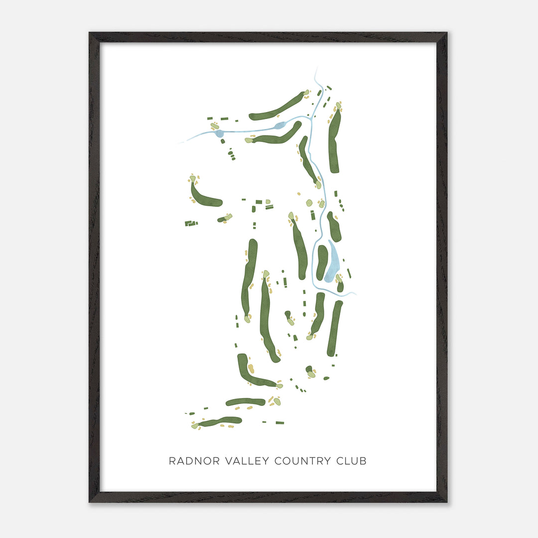 Print of Radnor Valley Country Club Modern Map