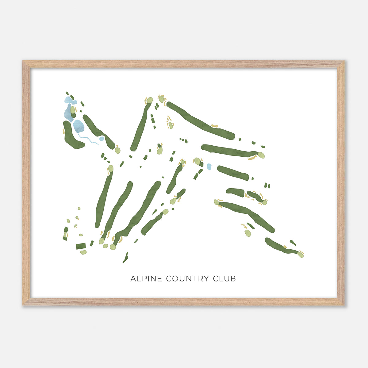 Print of Alpine Country Club Modern Map