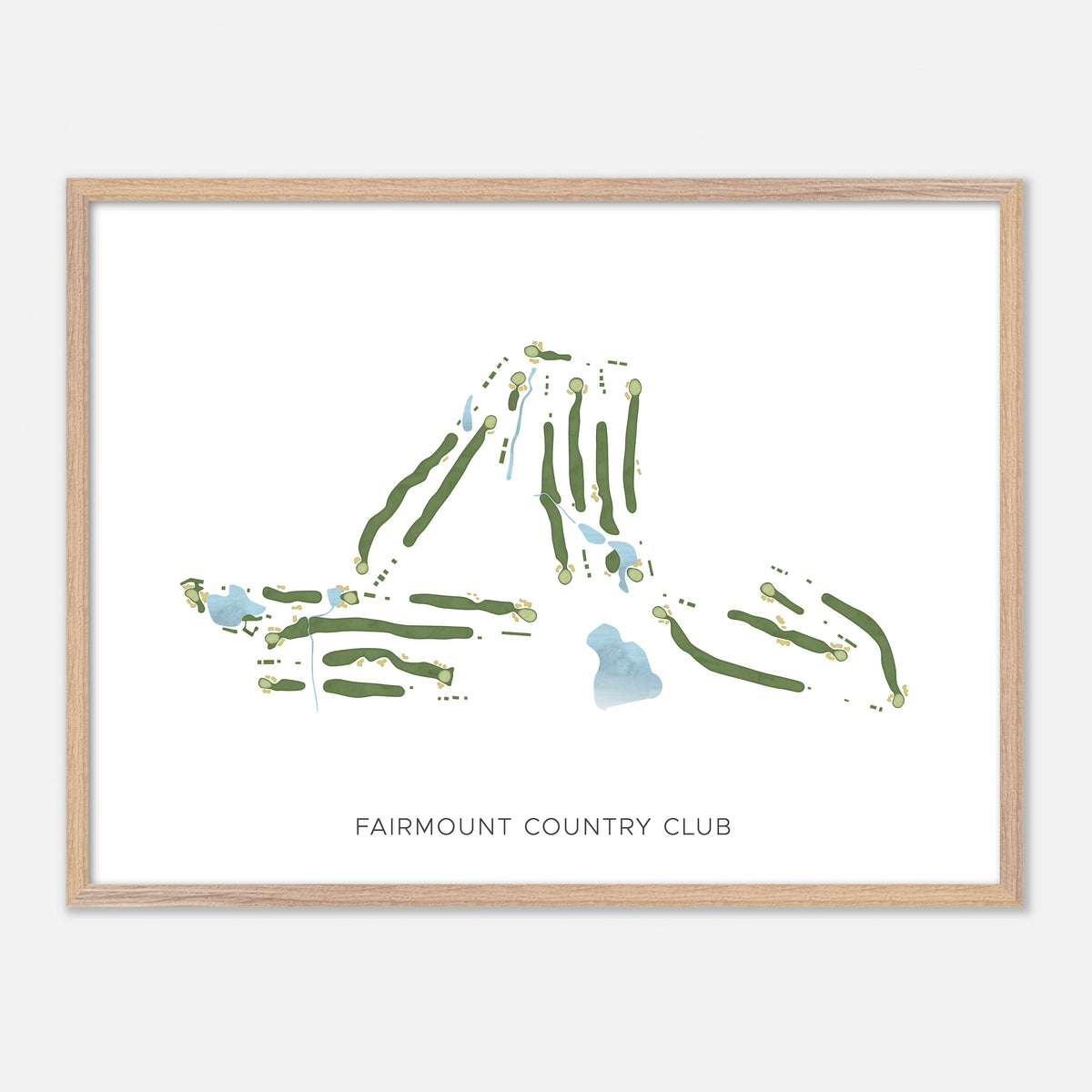 Print of Fairmount Country Club Modern Map