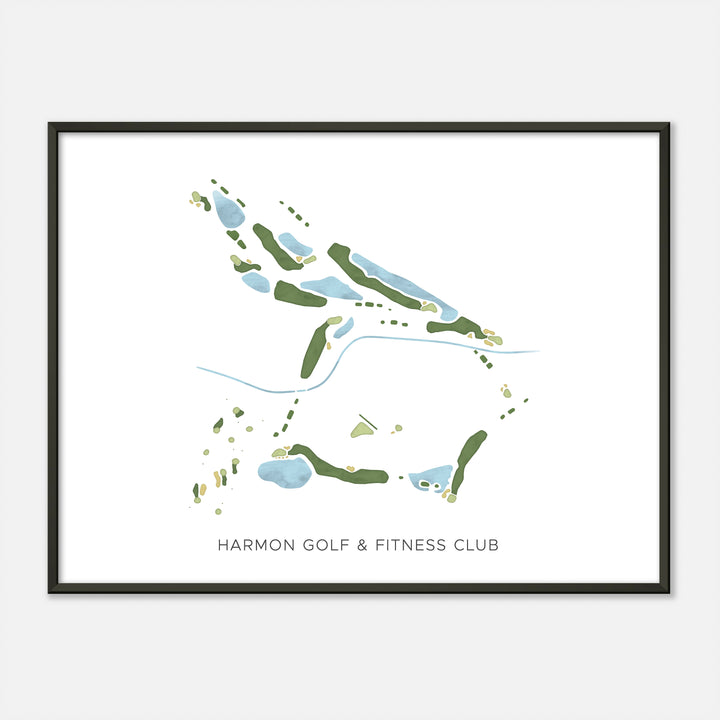 Print of Harmon Golf &amp; Fitness Club Modern Map