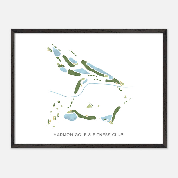 Print of Harmon Golf &amp; Fitness Club Modern Map