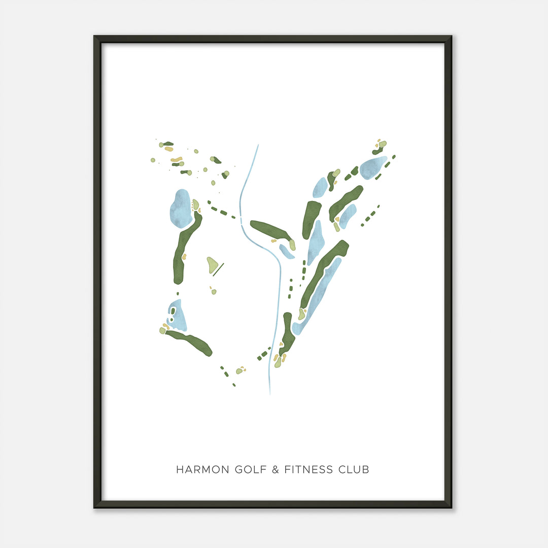 Print of Harmon Golf &amp; Fitness Club Modern Map