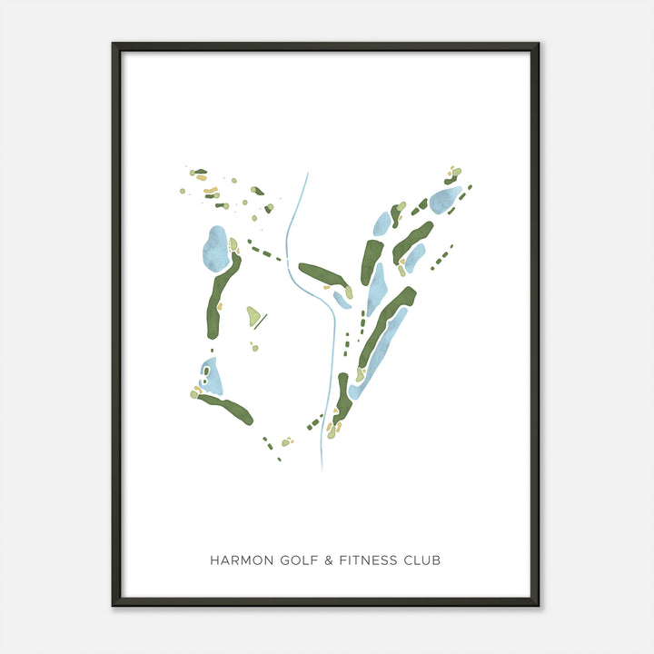 Print of Harmon Golf &amp; Fitness Club Modern Map