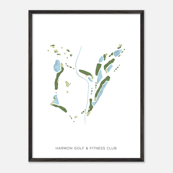 Print of Harmon Golf &amp; Fitness Club Modern Map