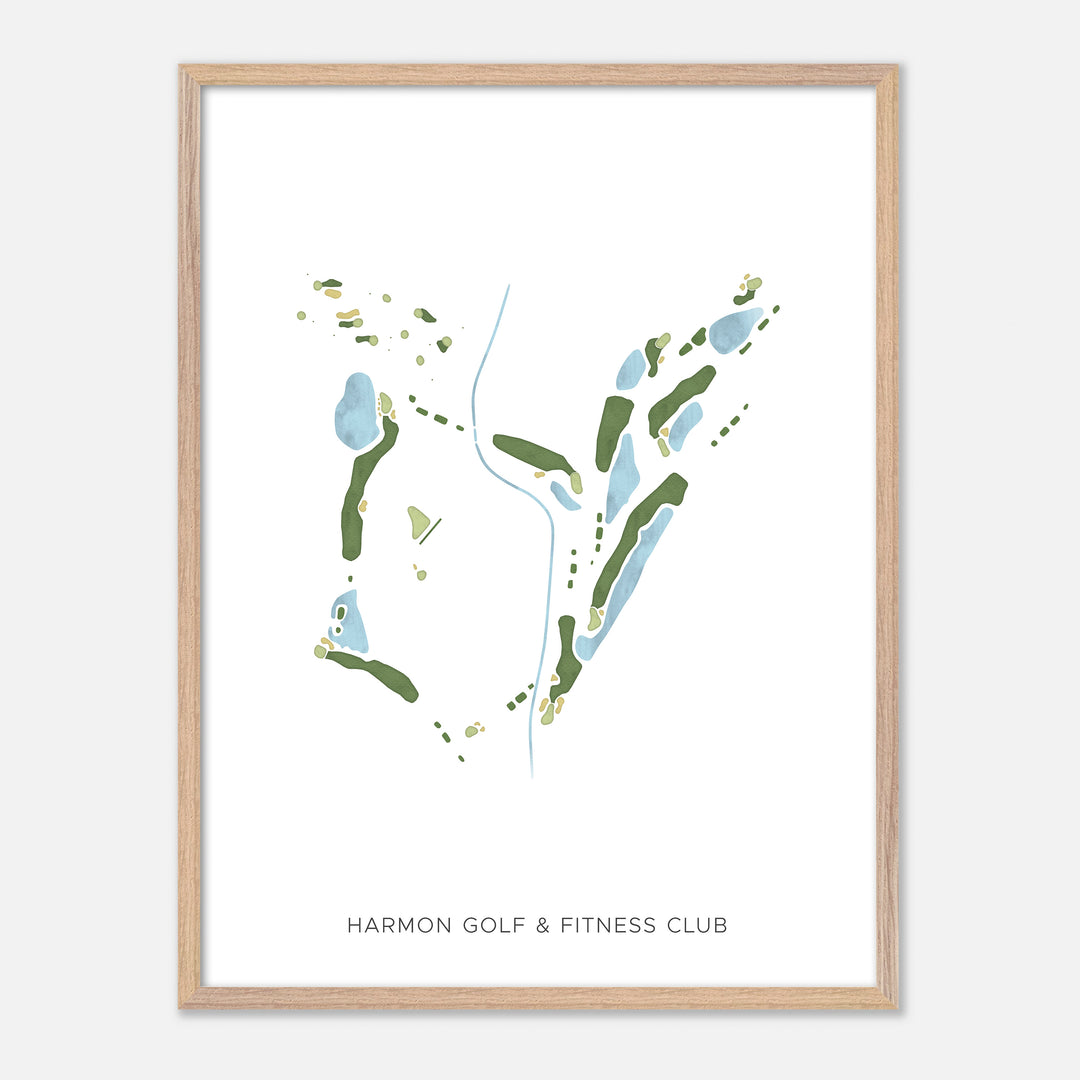 Print of Harmon Golf &amp; Fitness Club Modern Map