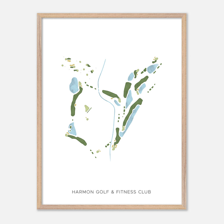 Print of Harmon Golf &amp; Fitness Club Modern Map