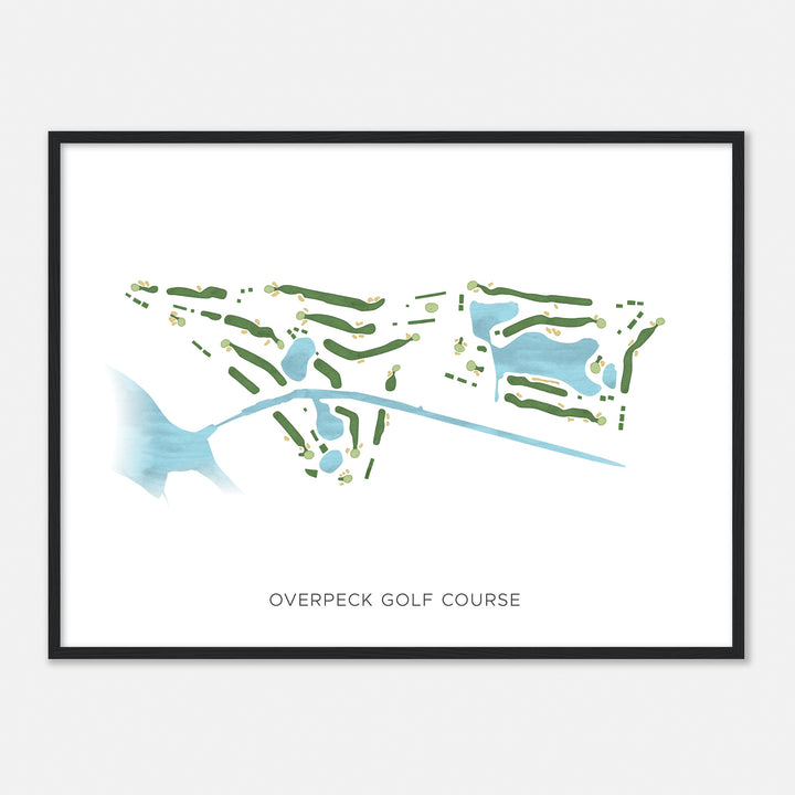 Print of Overpeck Golf Course Modern Map