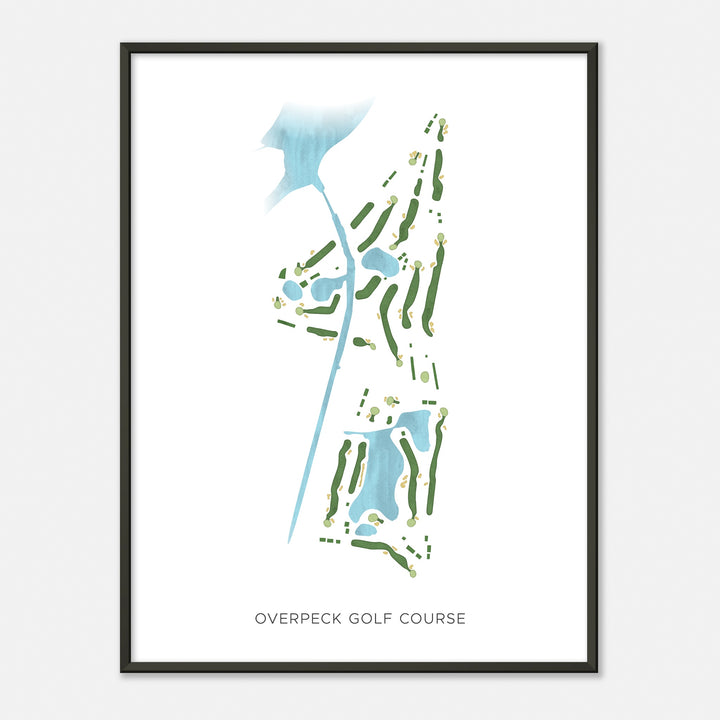 Print of Overpeck Golf Course Modern Map