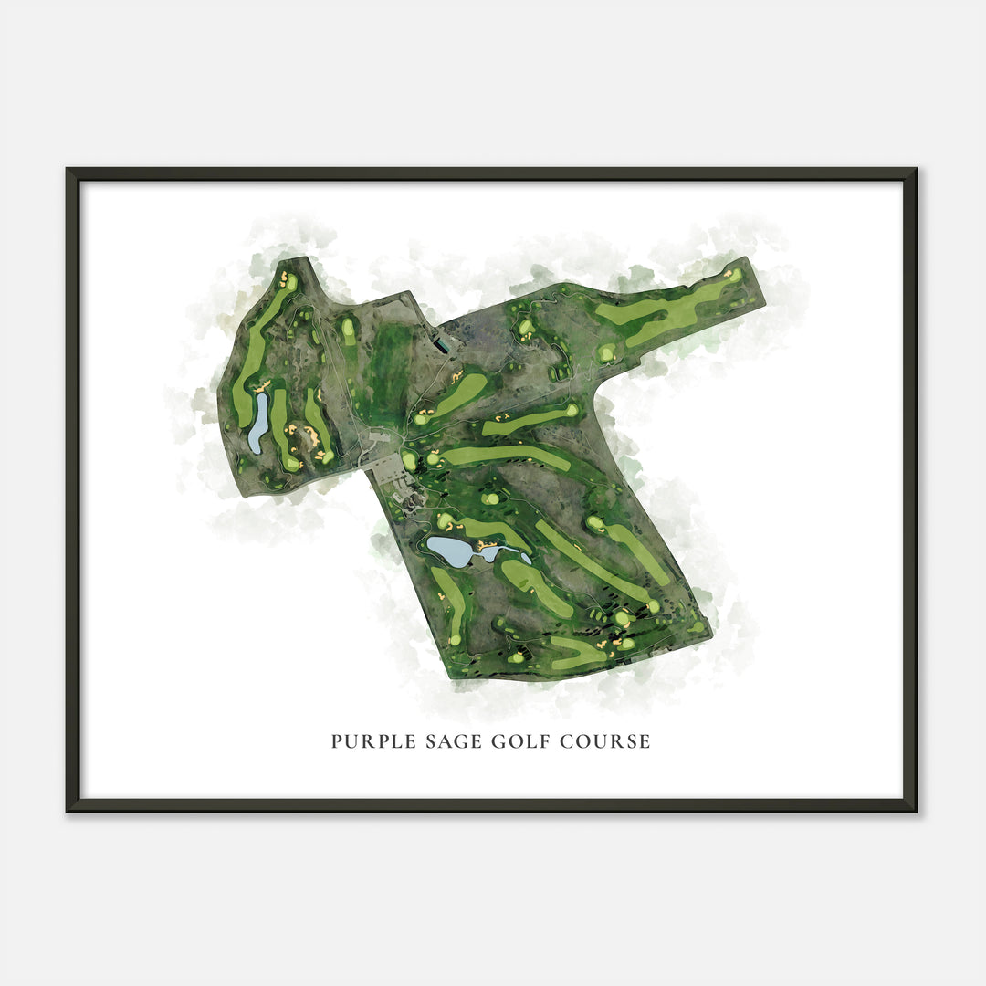 Print of Purple Sage Golf Course Classic Map