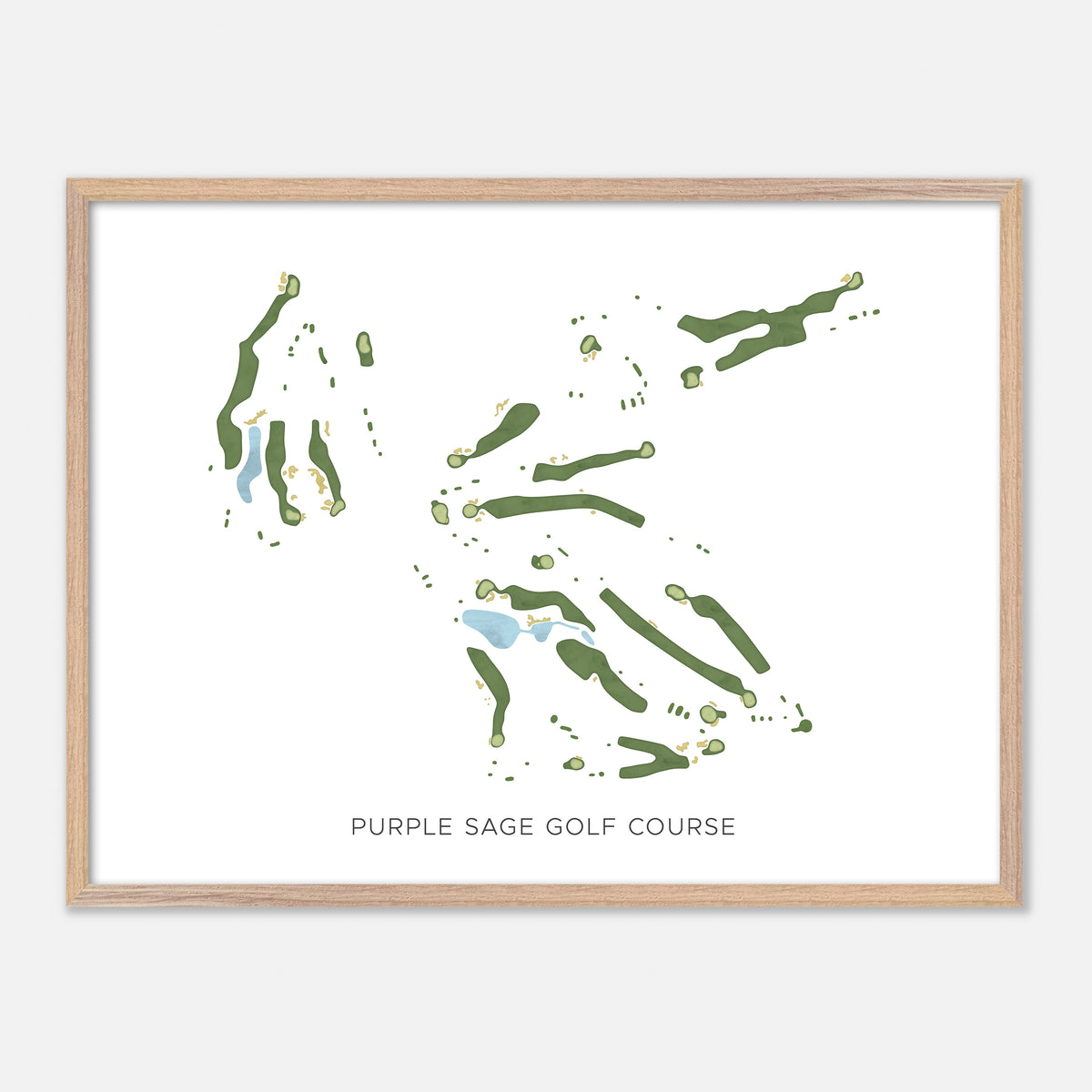 Print of Purple Sage Golf Course Modern Map