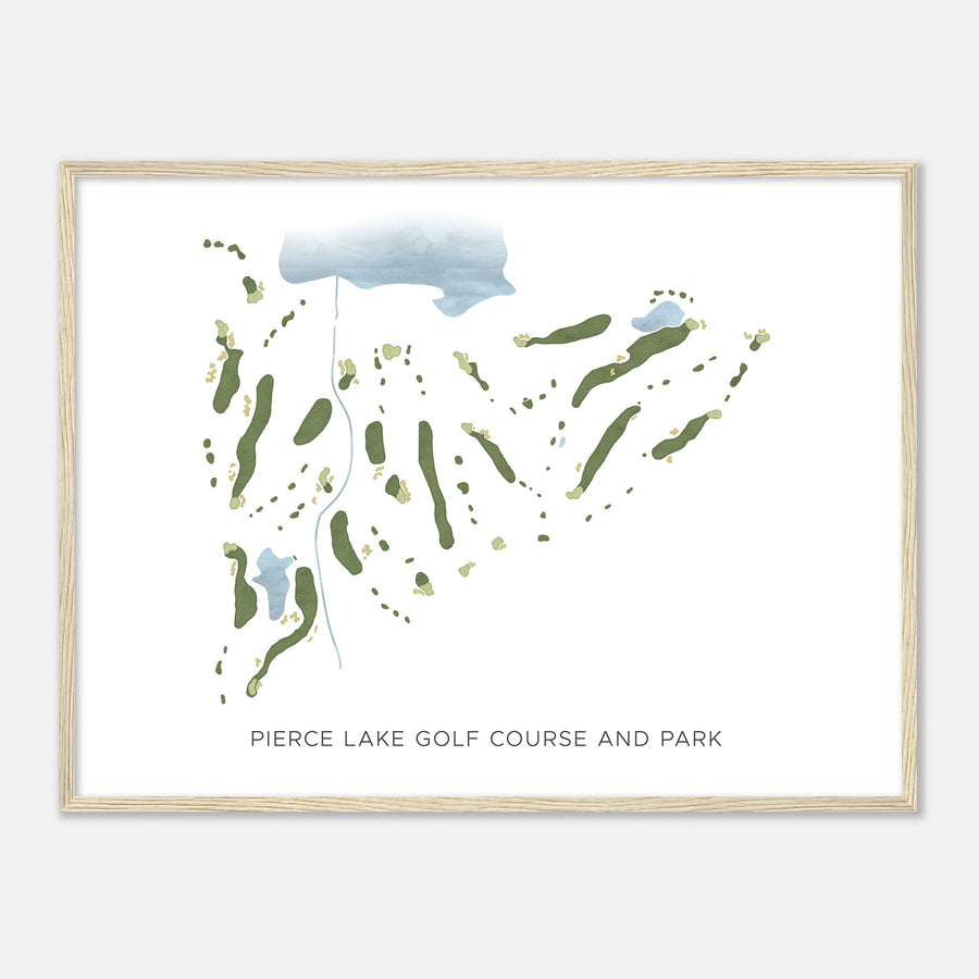 Print of Pierce Lake Golf Course And Park Modern Map
