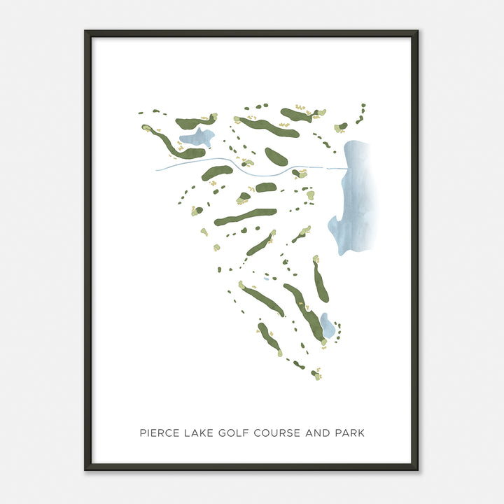 Print of Pierce Lake Golf Course And Park Modern Map