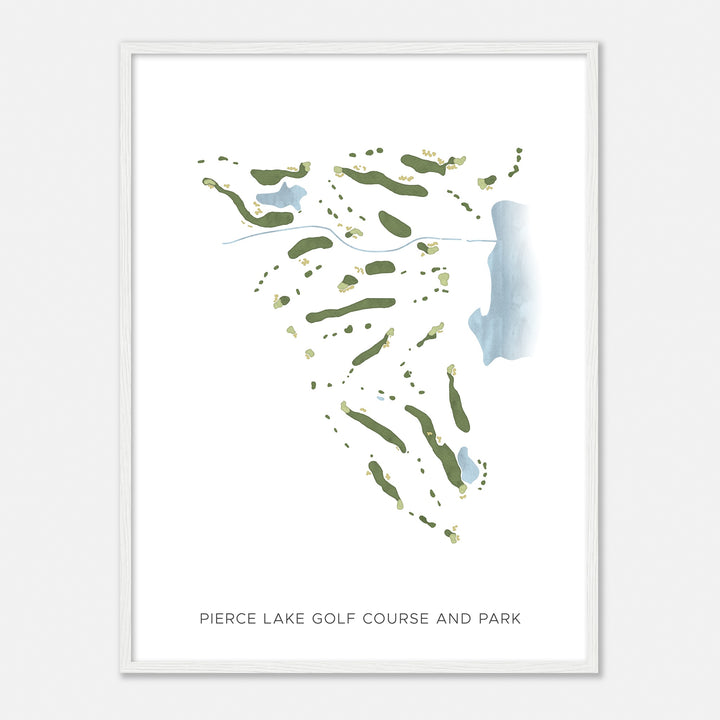 Print of Pierce Lake Golf Course And Park Modern Map